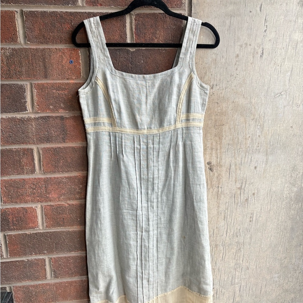 Vintage Philosophy di Alberta Ferretti Italian Linen Gray Dress